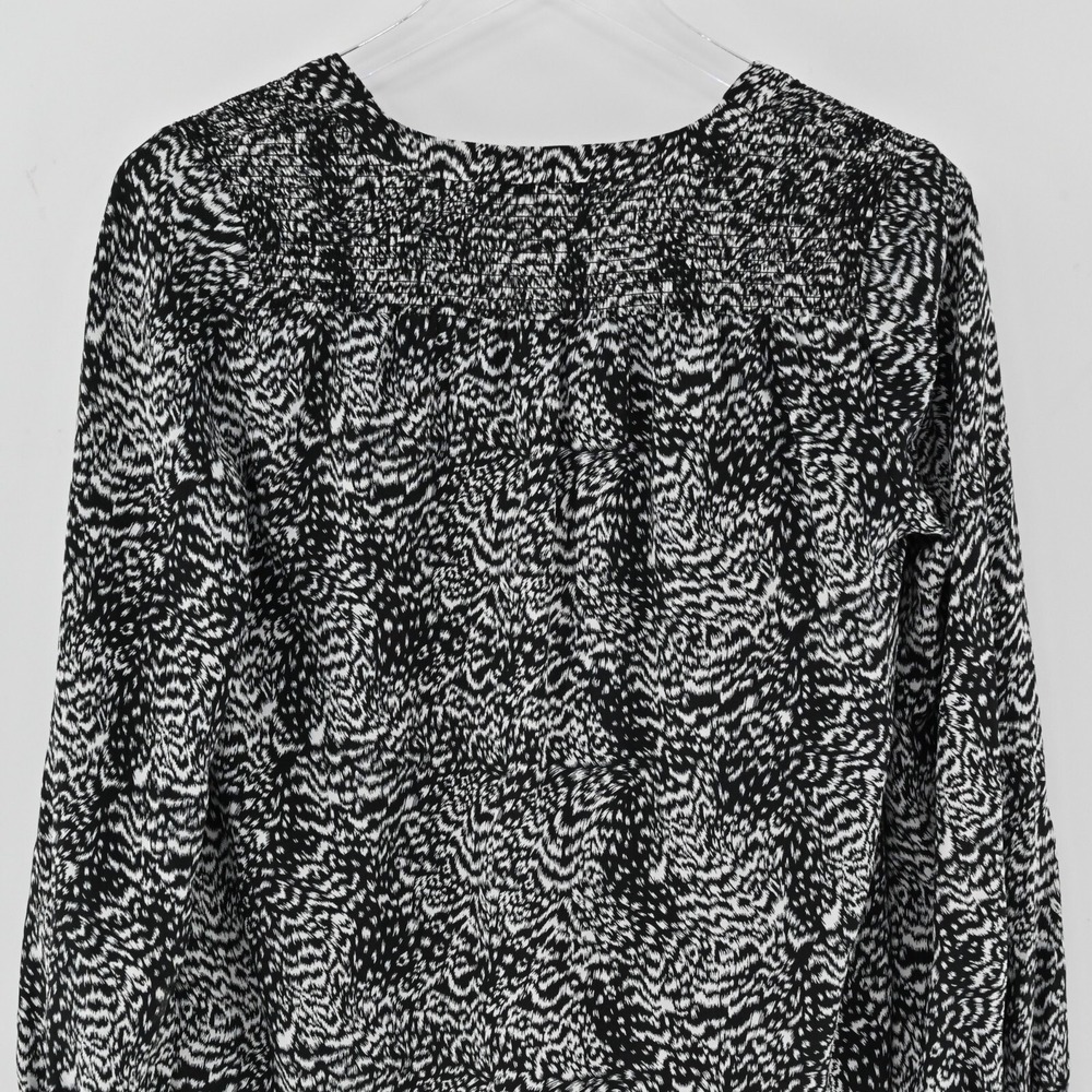 Joie Silk‎ Animal Print Blouse Womens Size S Black White Top Abstract Capsule - Picture 11 of 12